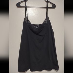 Black LOFT Decorative Front Tank Top (Woman's XL)